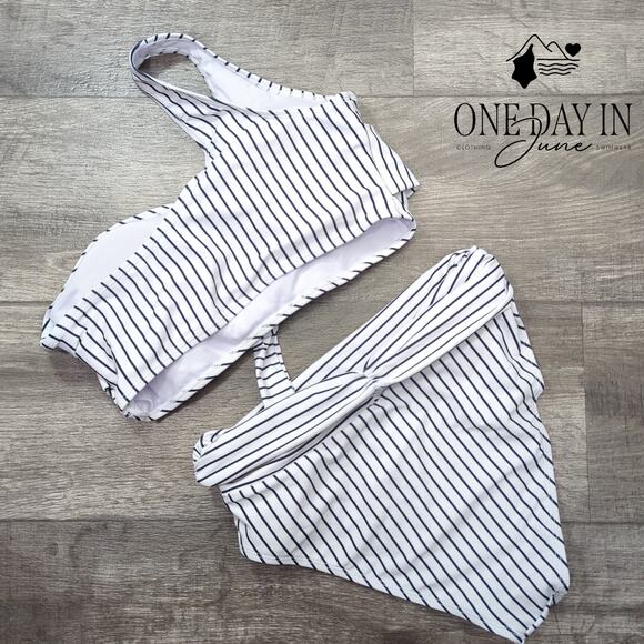 Aleumdr High Waist One Shoulder Bikini Swimsuit Size L - Picture 4 of 4